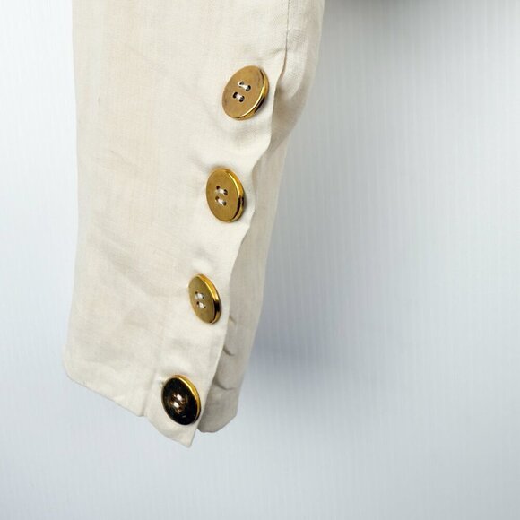 LOVE‎ McNICOLL 100% Linen Sammie Oversized Crop Blazer beige cream Neutral s S - Picture 11 of 12